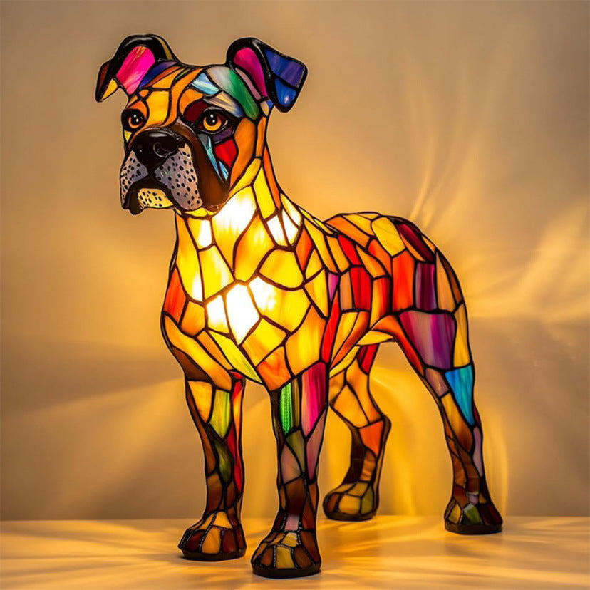 Tyson | Magic Dog Lamp in Coloured Glass