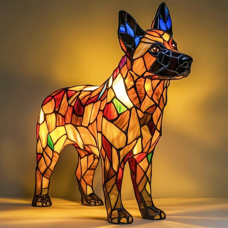Bandit | Magical Dog Lamp in Coloured Glass