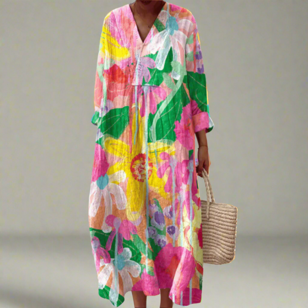 Tilly™ | Airy Maxi Dress with Watercolour Flowers