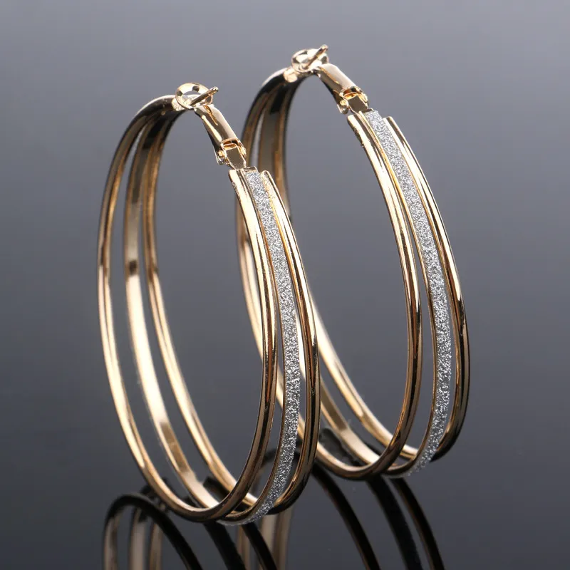 Vintage Gold Brilliant Hoop Earrings