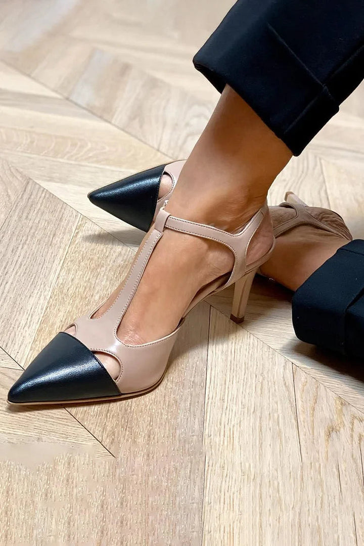 CAMILLA | BICOLOR COURT HEELS WITH STRAP