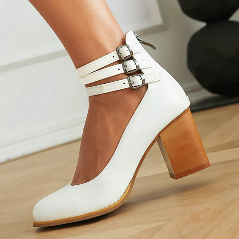 Caa™ | Sleek Elegant Sandals with Ankle Strap and Chunky Heel for a Sophisticated Look
