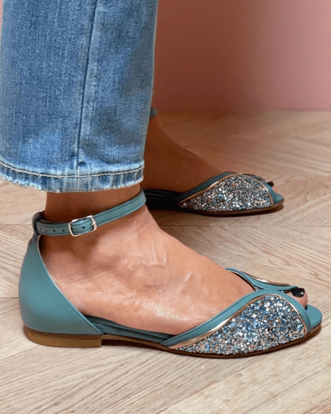 BRIGITTA | Perfect Low Glitter Sandals for Every Occasion