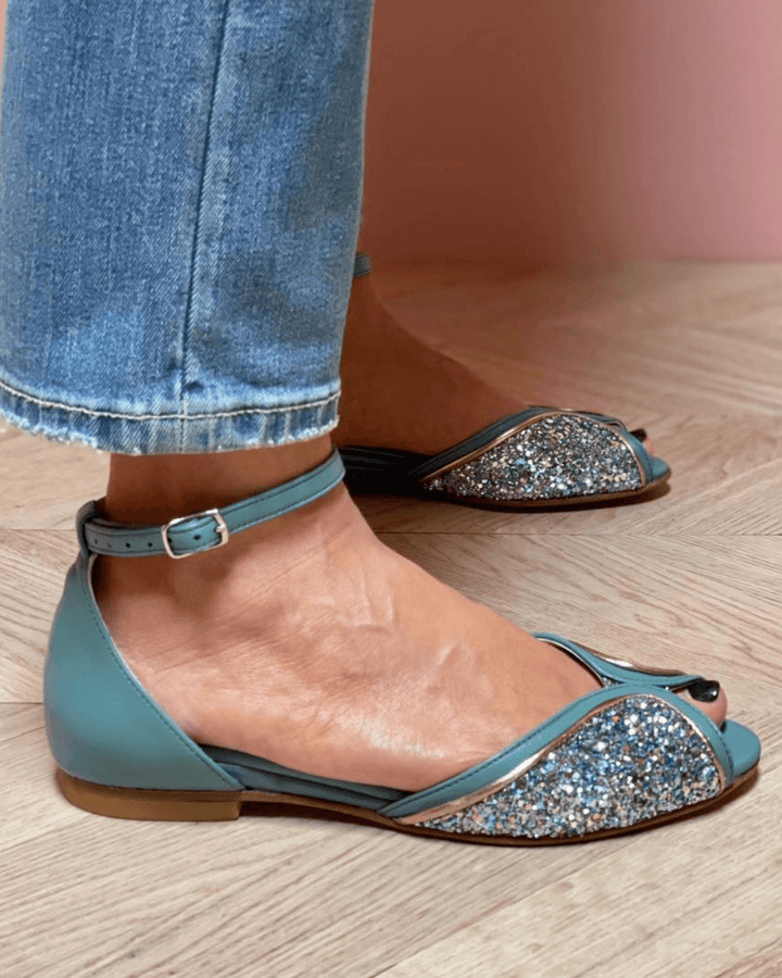BRIGITTA | Perfect Low Glitter Sandals for Every Occasion