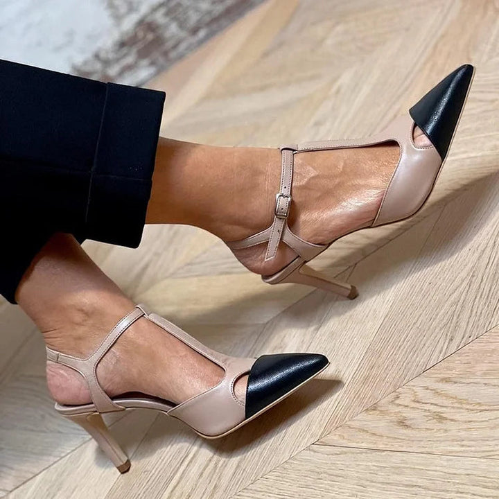 CAMILLA | BICOLOR COURT HEELS WITH STRAP