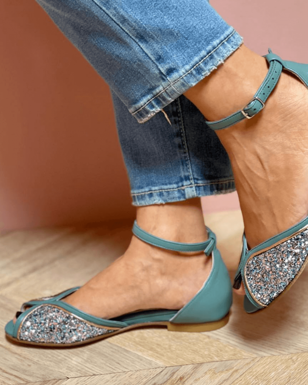 BRIGITTA | Perfect Low Glitter Sandals for Every Occasion