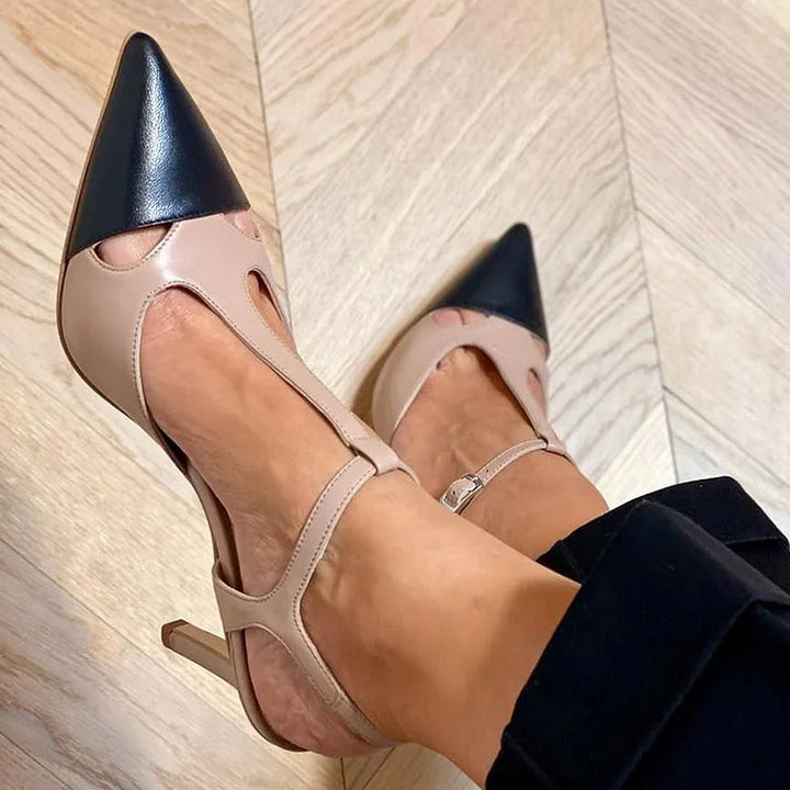 CAMILLA | BICOLOR COURT HEELS WITH STRAP