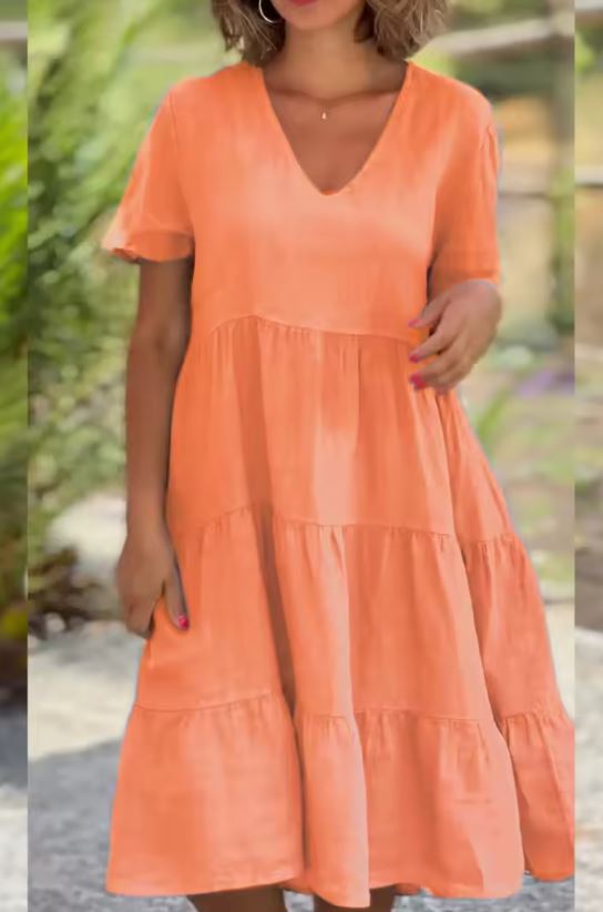 Casual Linen and Cotton Dress for Women