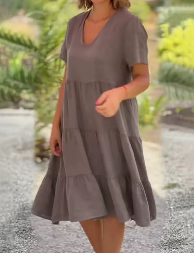 Casual Linen and Cotton Dress for Women