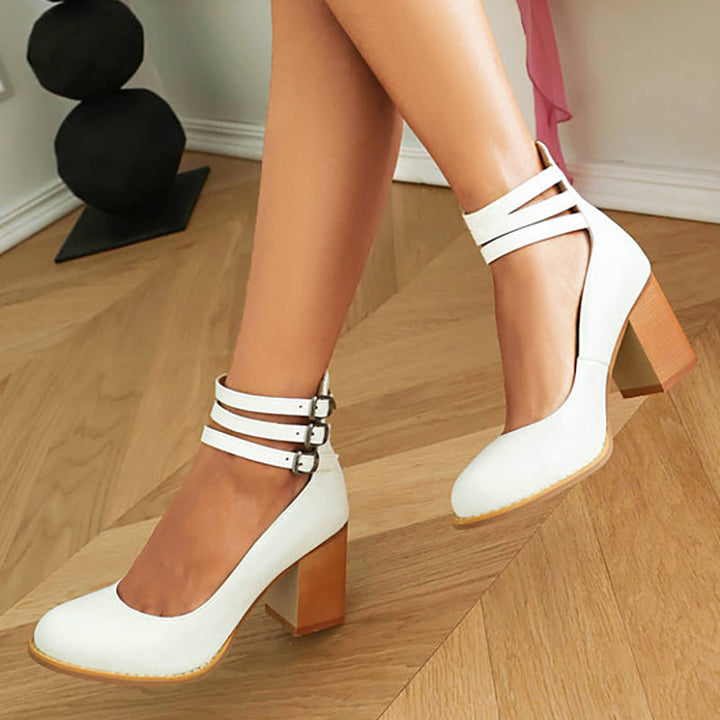 Caa™ | Sleek Elegant Sandals with Ankle Strap and Chunky Heel for a Sophisticated Look