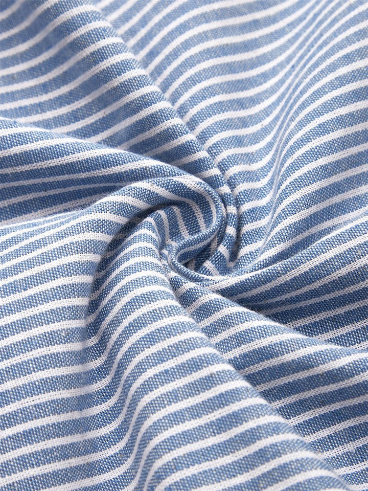 CORA | STRIPED COTTON MIDI DRESS WITH RELAXED ELEGANCE