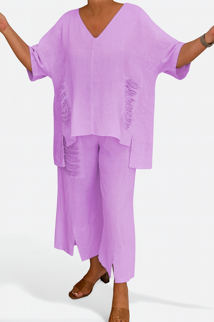 Raisa - V-Neck Two Piece Set