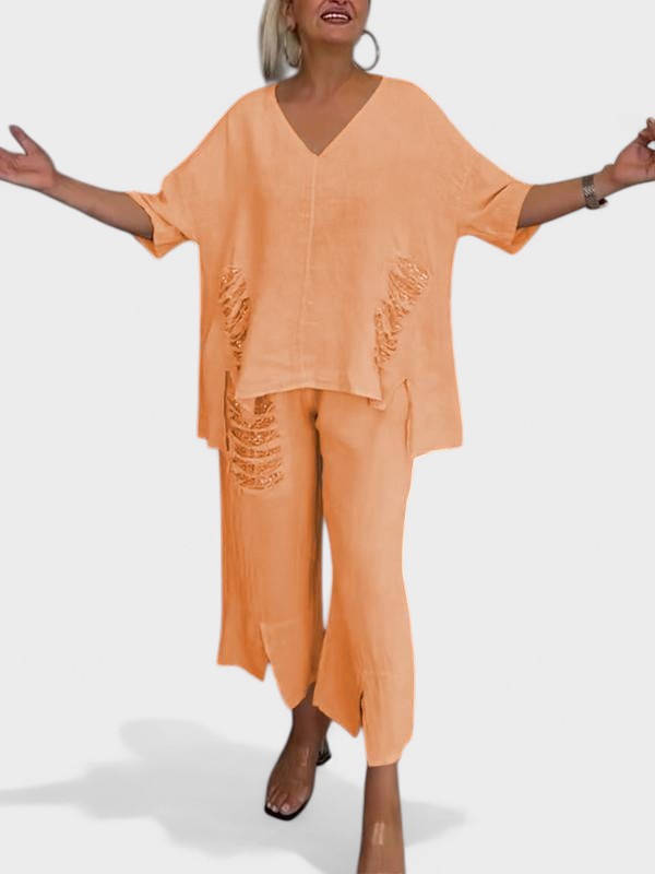 Raisa - V-Neck Two Piece Set