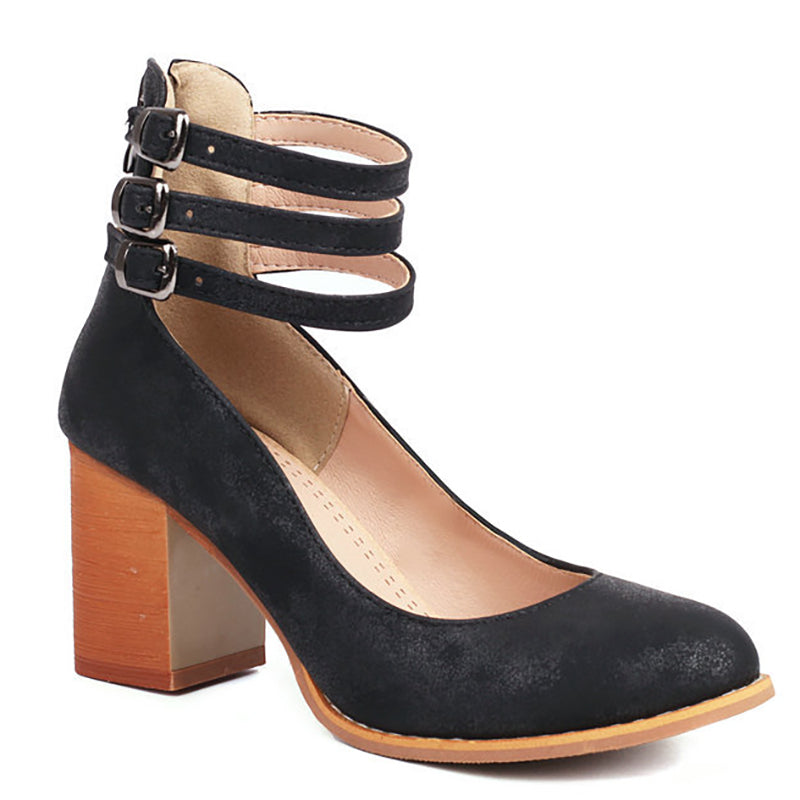 Caa™ | Sleek Elegant Sandals with Ankle Strap and Chunky Heel for a Sophisticated Look
