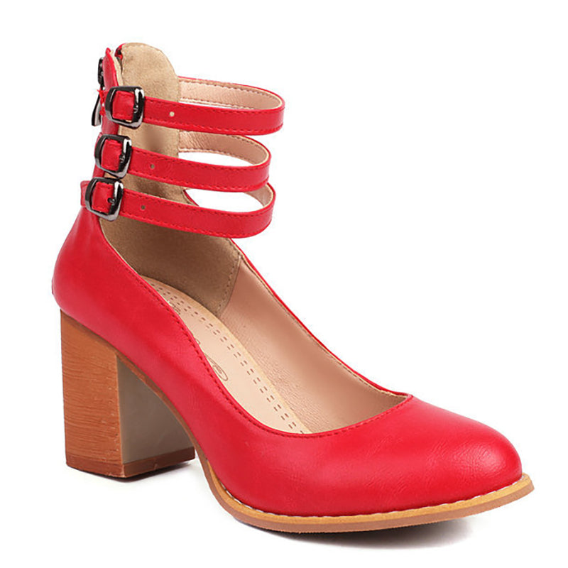 Caa™ | Sleek Elegant Sandals with Ankle Strap and Chunky Heel for a Sophisticated Look