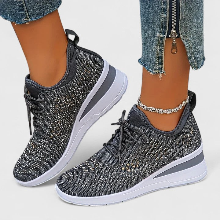 Viviane | Lightweight Orthopaedic Trainers with Sparkling Finish