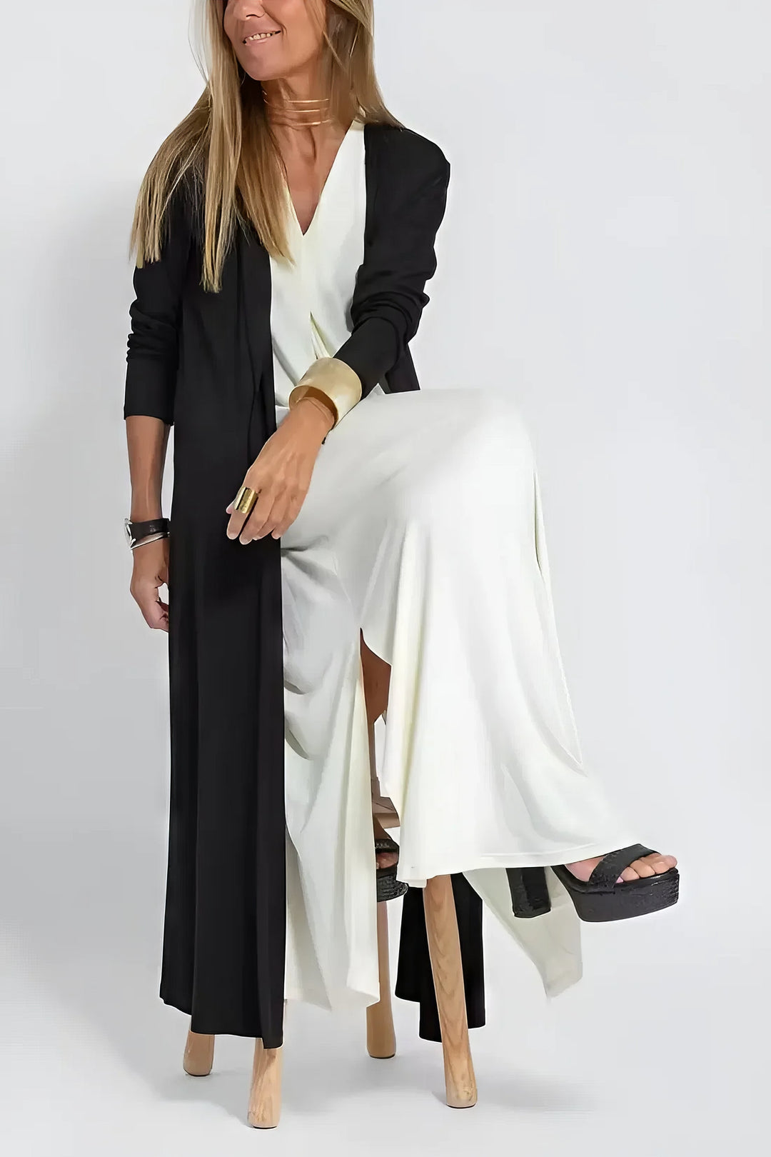 Elegant long dress + matching cardigan AS A GIFT