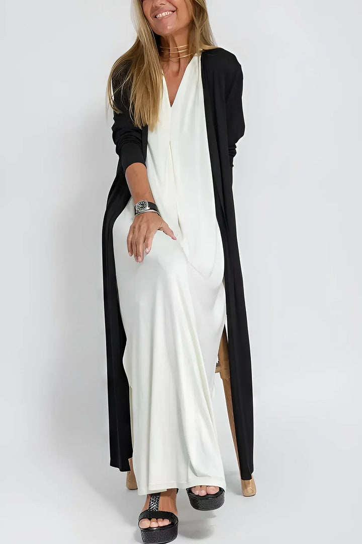 Elegant long dress + matching cardigan AS A GIFT