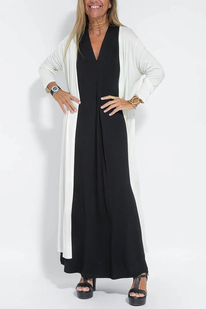 Elegant long dress + matching cardigan AS A GIFT
