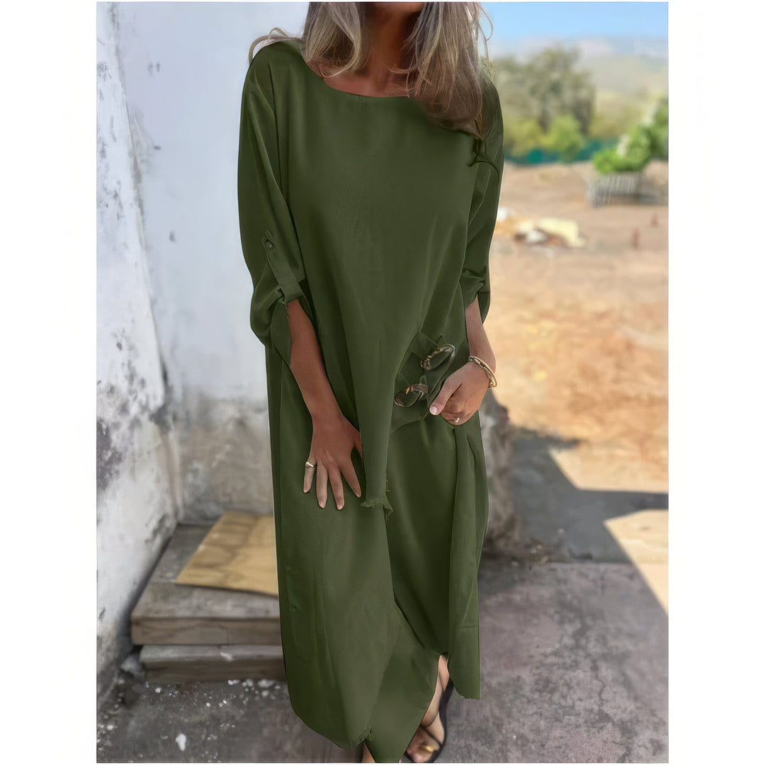 2-Piece Set: Asymmetrical Dress and Loose Trousers for Women