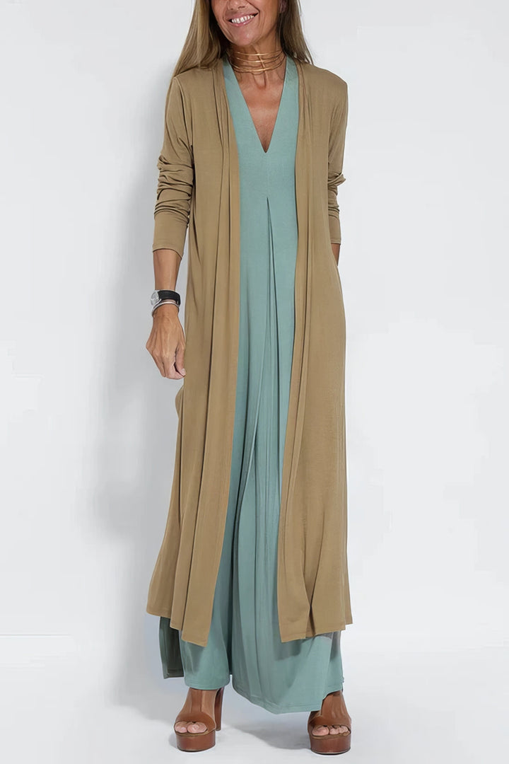 Elegant long dress + matching cardigan AS A GIFT